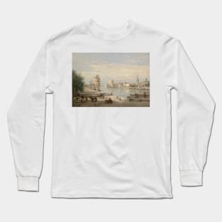 The Harbor of La Rochelle by Jean-Baptiste-Camille Corot Long Sleeve T-Shirt